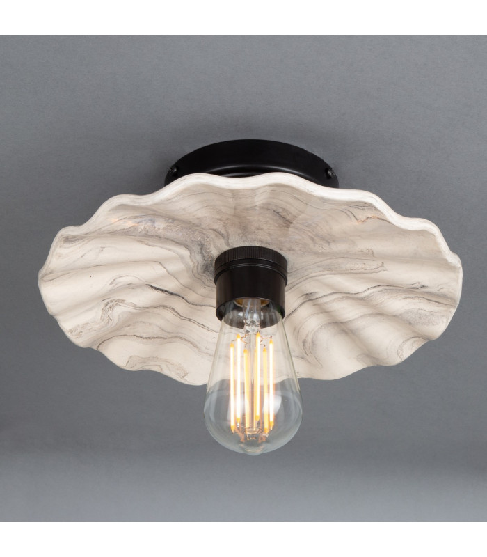 Kapok Ceiling Light Marbled Matt Black-3