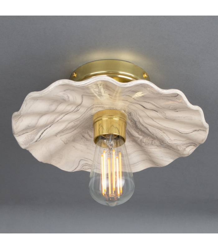 Kapok Ceiling Light Marbled Polished Brass-3