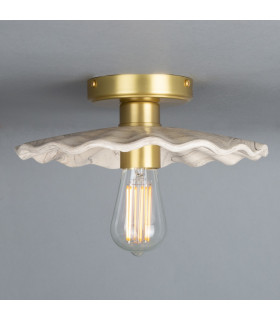 Kapok Ceiling Light Marbled Satin Brass-1
