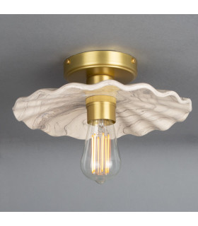 Kapok Ceiling Light Marbled Satin Brass-2