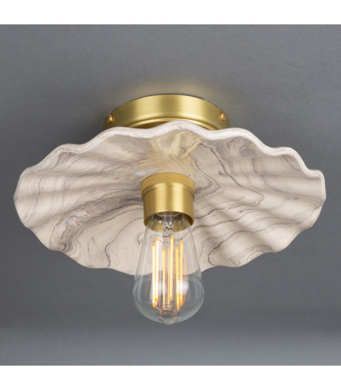 Kapok Ceiling Light Marbled Satin Brass-3