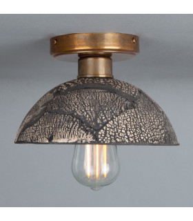 Kauri Ceiling Light Black Clay Antique Brass-1