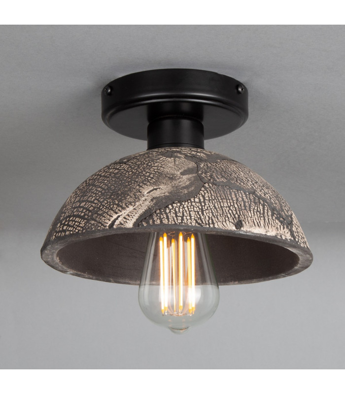 Kauri Ceiling Light Black Clay Matt Black-2