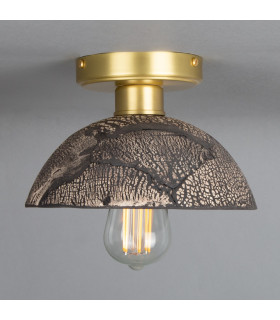 Kauri Ceiling Light Black Clay Satin Brass-1
