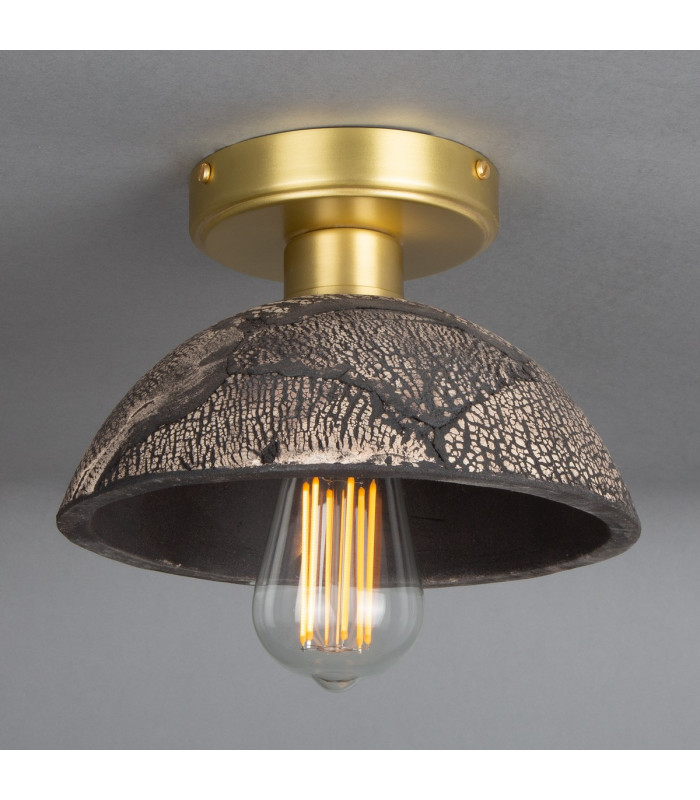 Kauri Ceiling Light Black Clay Satin Brass-2