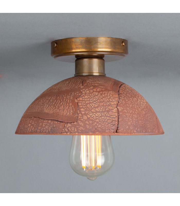 Kauri Ceiling Light Red Iron Antique Brass-1