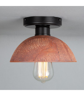 Kauri Ceiling Light Red Iron Matt Black-1