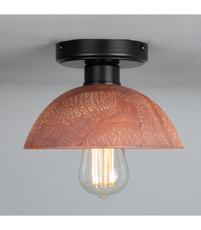 Kauri Ceiling Light Red Iron Matt Black-1