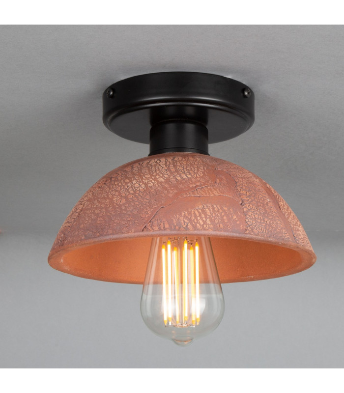 Kauri Ceiling Light Red Iron Matt Black-2