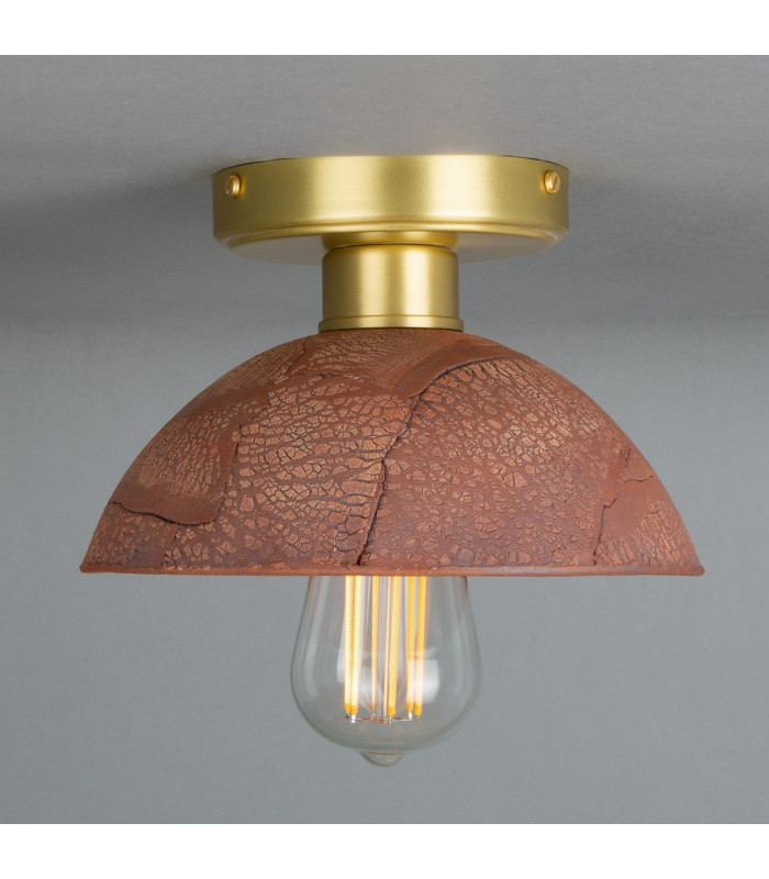 Kauri Ceiling Light Red Iron Satin Brass-1
