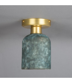 Osier Ceiling Light Blue Earth Satin Brass-1