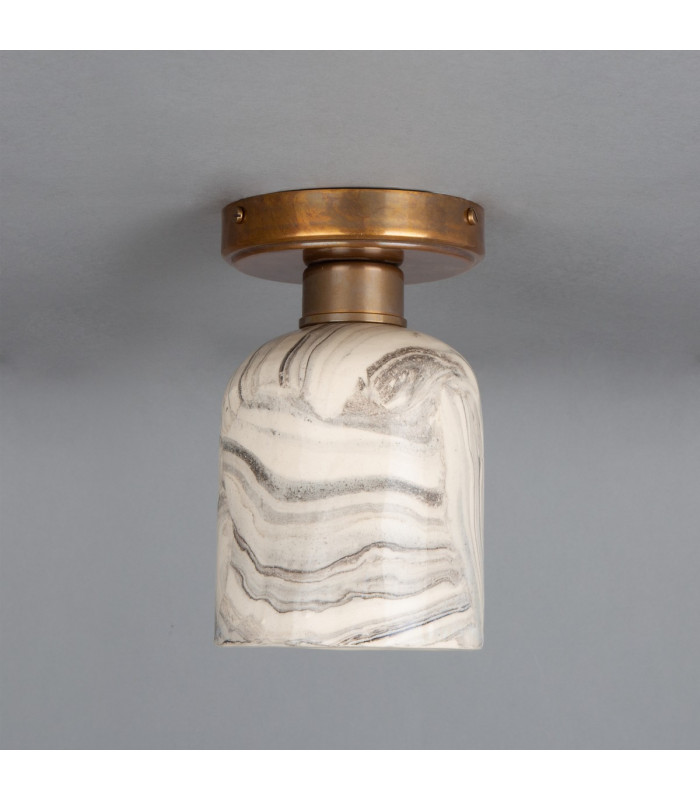 Osier Ceiling Light Marbled Antique Brass-1