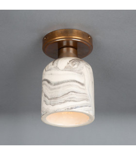 Osier Ceiling Light Marbled Antique Brass-2