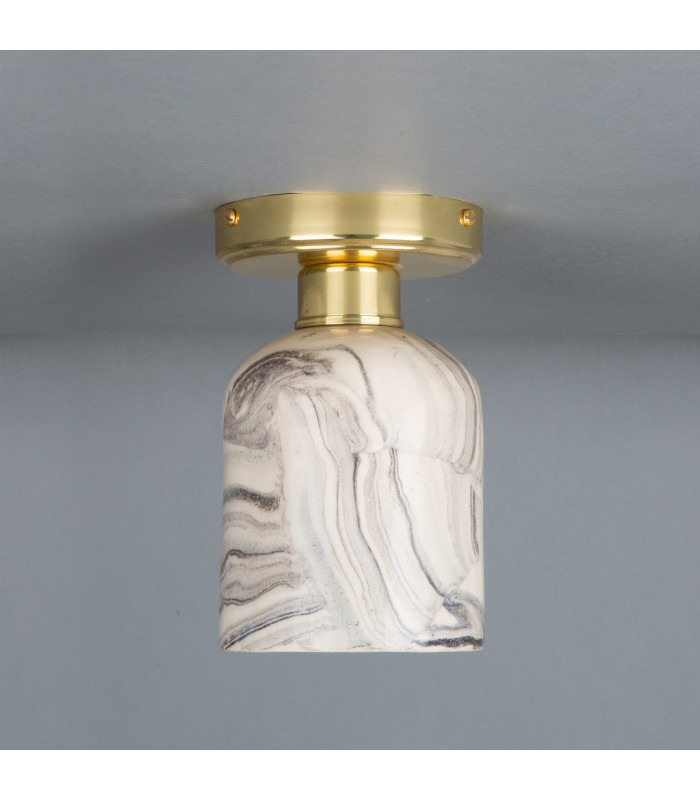 Osier Ceiling Light Marbled Polished Brass-1