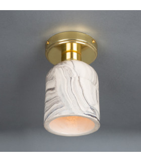 Osier Ceiling Light Marbled Polished Brass-2