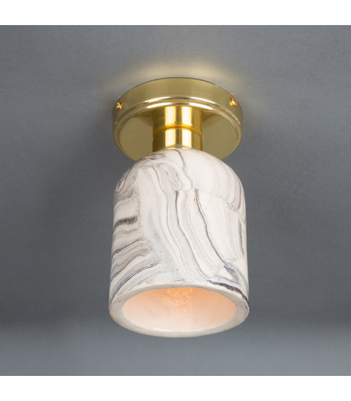 Osier Ceiling Light Marbled Polished Brass-2