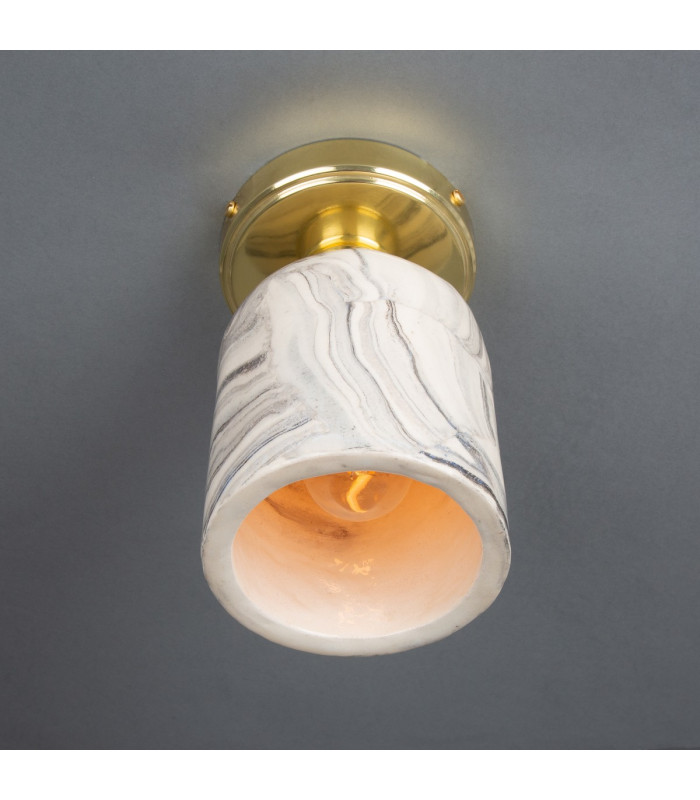 Osier Ceiling Light Marbled Polished Brass-3