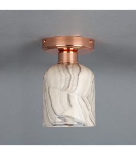 Osier Ceiling Light Marbled Polished Copper-1