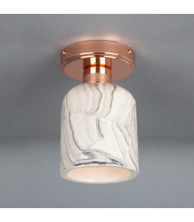 Osier Ceiling Light Marbled Polished Copper-2