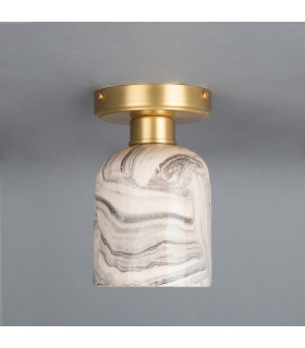 Osier Ceiling Light Marbled Satin Brass-1