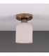 Osier Ceiling Light Matte White Striped Antique Brass-1