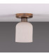 Osier Ceiling Light Matte White Striped Antique Brass-2