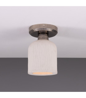 Osier Ceiling Light Matte White Striped Antique Silver-1