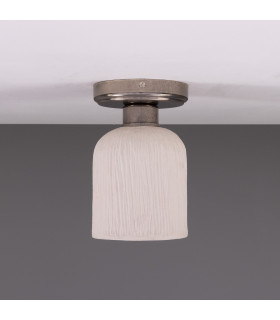 Osier Ceiling Light Matte White Striped Antique Silver-2