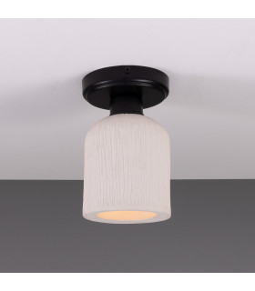 Osier Ceiling Light Matte White Striped Matte Black-1