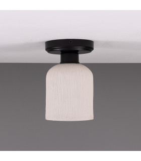 Osier Ceiling Light Matte White Striped Matte Black-2