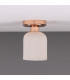 Osier Ceiling Light Matte White Striped Polished Copper-2