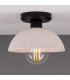 Kauri Ceiling Light Matte White Striped Matte Black-1