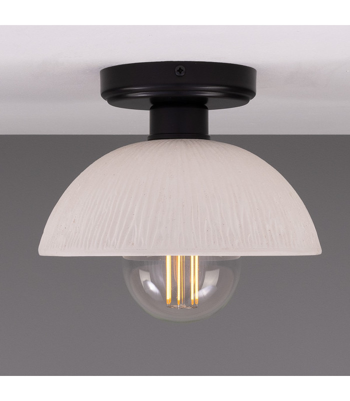 Kauri Ceiling Light Matte White Striped Matte Black-2