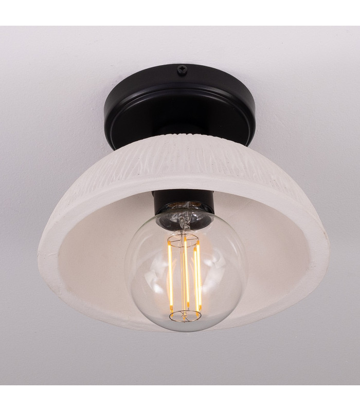 Kauri Ceiling Light Matte White Striped Matte Black-3