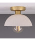Kauri Ceiling Light Matte White Striped Satin Brass-2