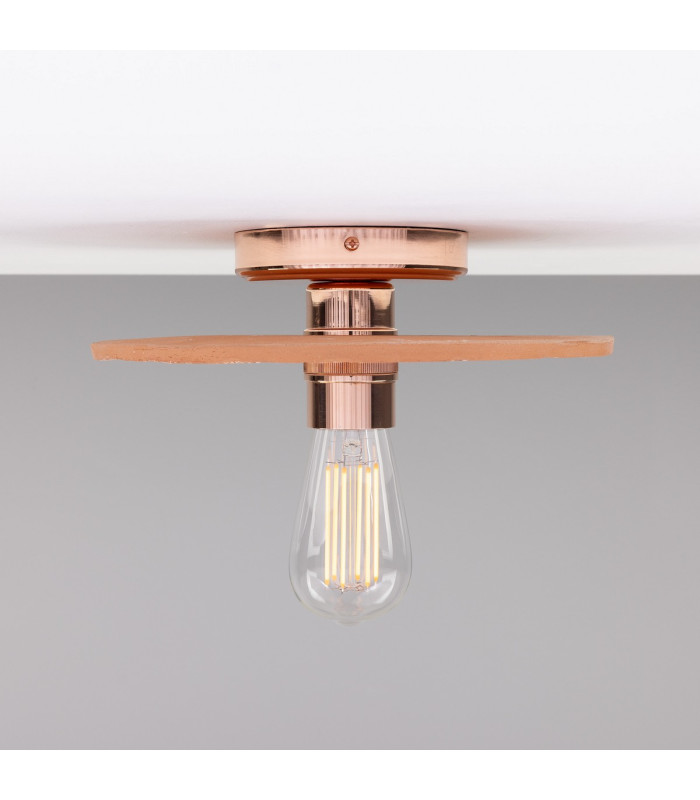 Bog Oak Ceiling Light Red Iron Polished Copper-2