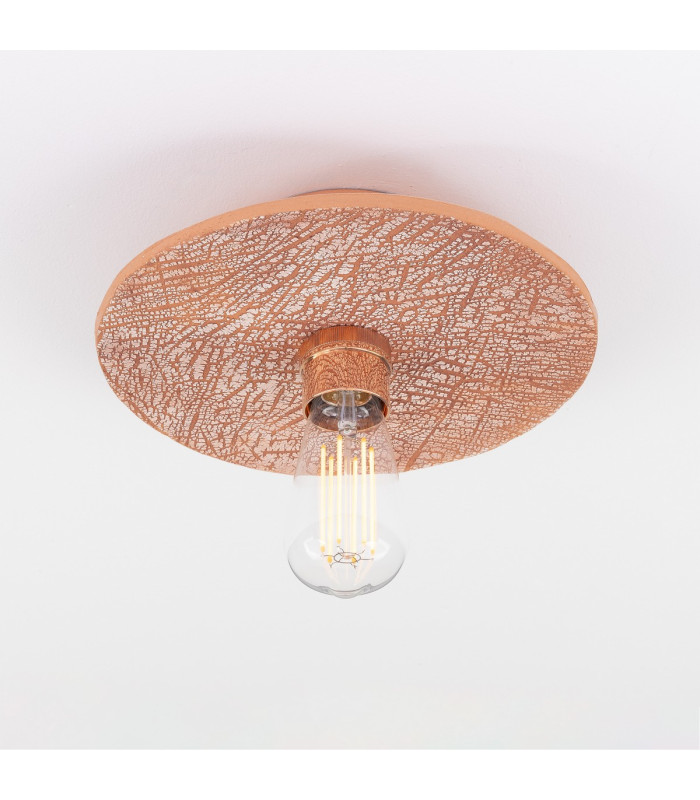 Bog Oak Ceiling Light Red Iron Polished Copper-3