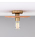 Bog Oak Ceiling Light Red Iron Satin Brass-1