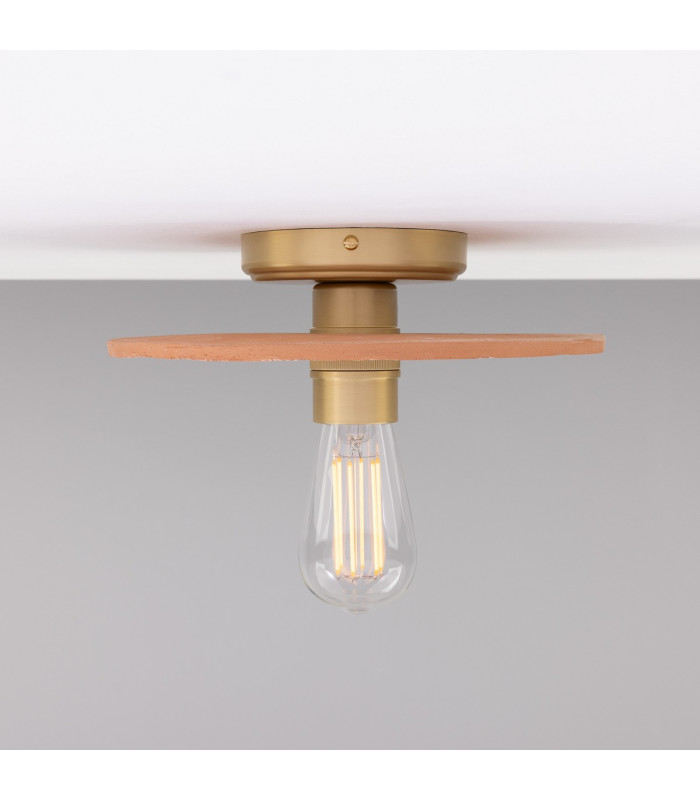 Bog Oak Ceiling Light Red Iron Satin Brass-2