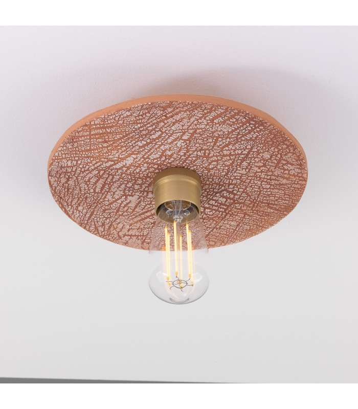 Bog Oak Ceiling Light Red Iron Satin Brass-3