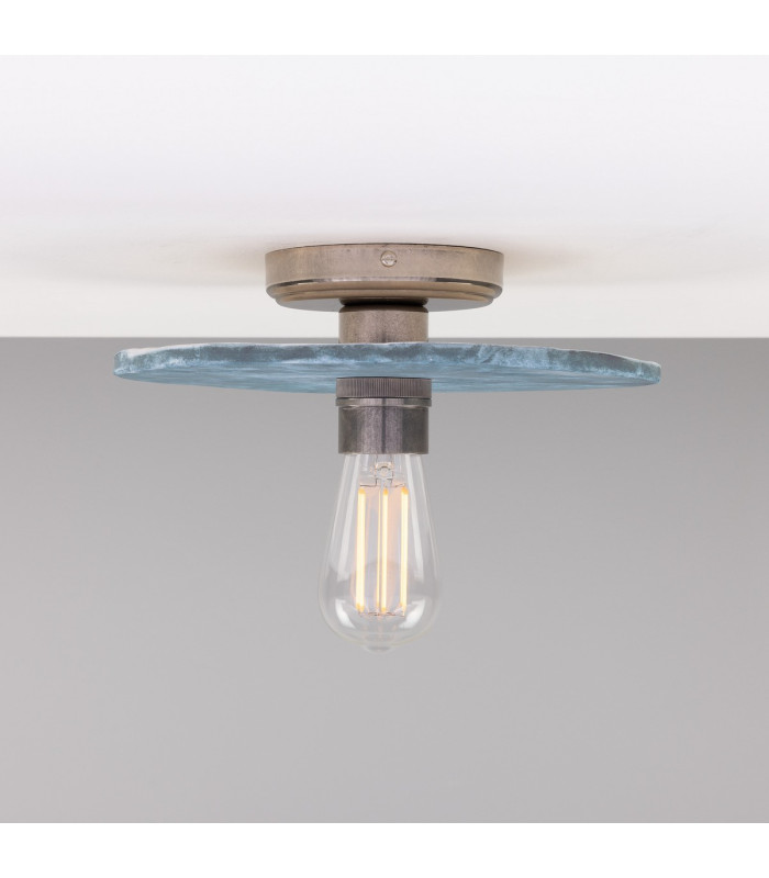 Bog Oak Ceiling Light Blue Earth Antique Silver-1