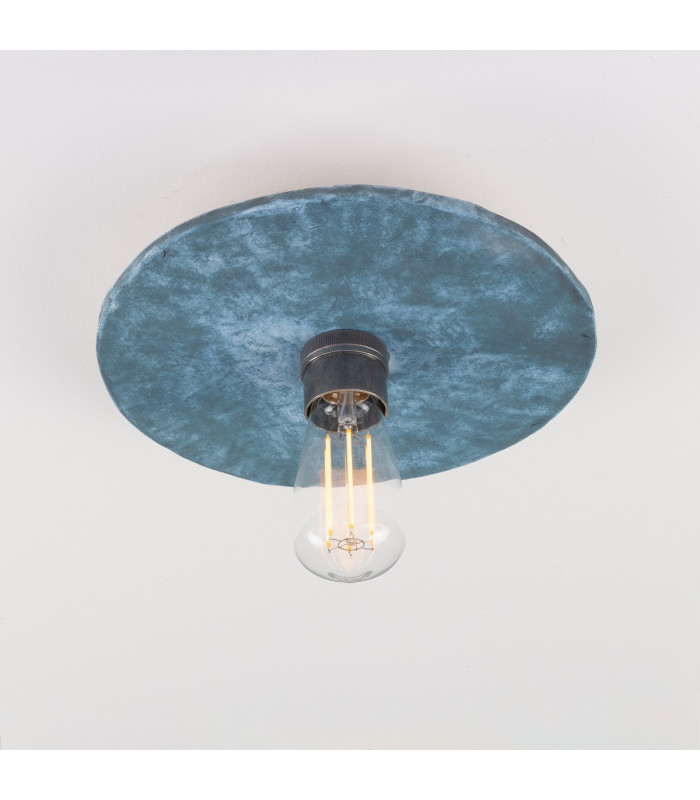 Bog Oak Ceiling Light Blue Earth Antique Silver-3