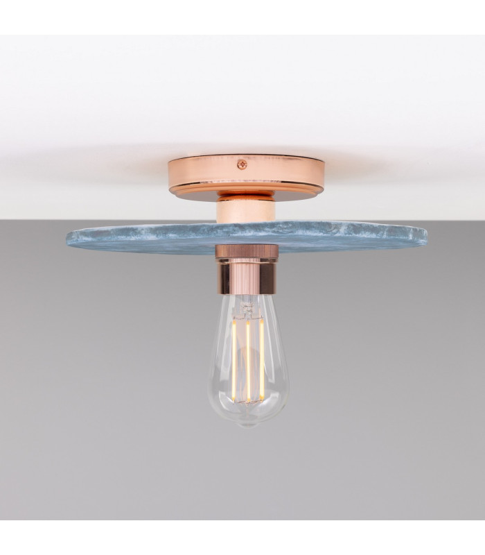 Bog Oak Ceiling Light Blue Earth Polished Copper-1