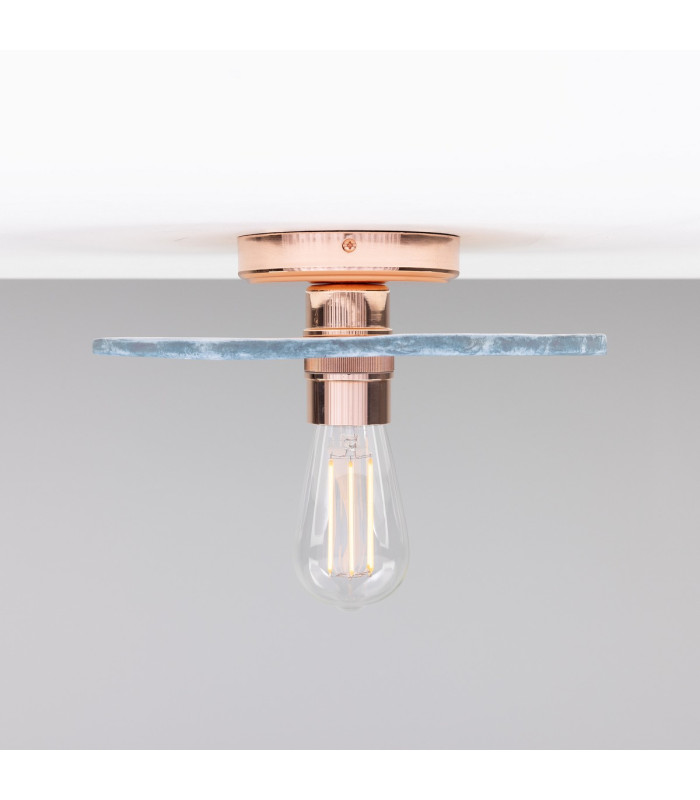 Bog Oak Ceiling Light Blue Earth Polished Copper-2
