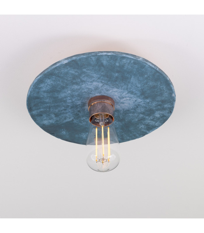 Bog Oak Ceiling Light Blue Earth Polished Copper-3