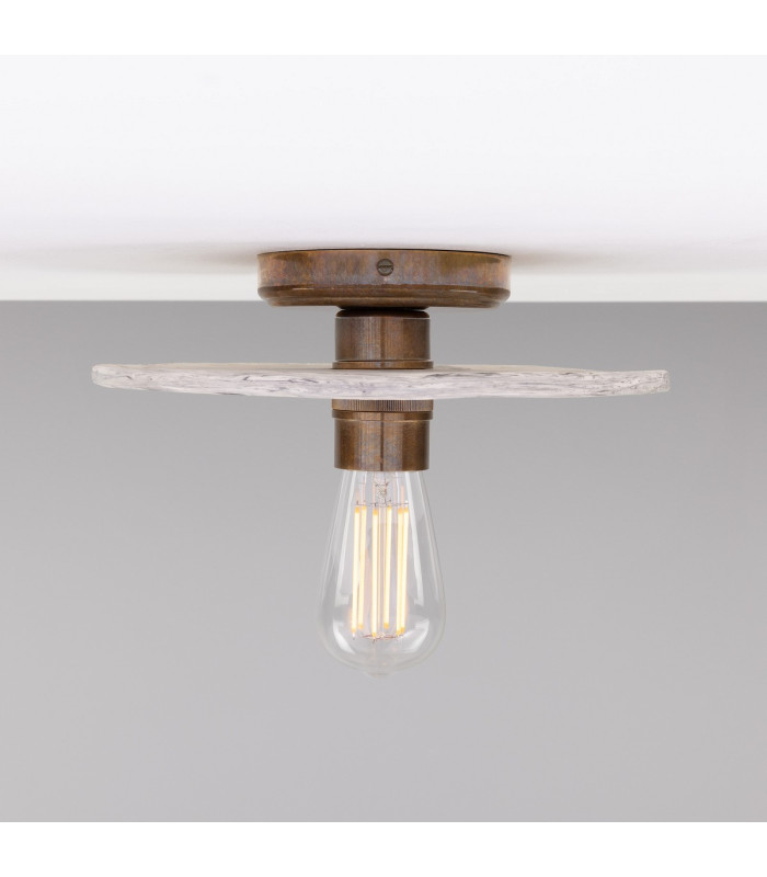Bog Oak Ceiling Light Marbled Antique Brass-2
