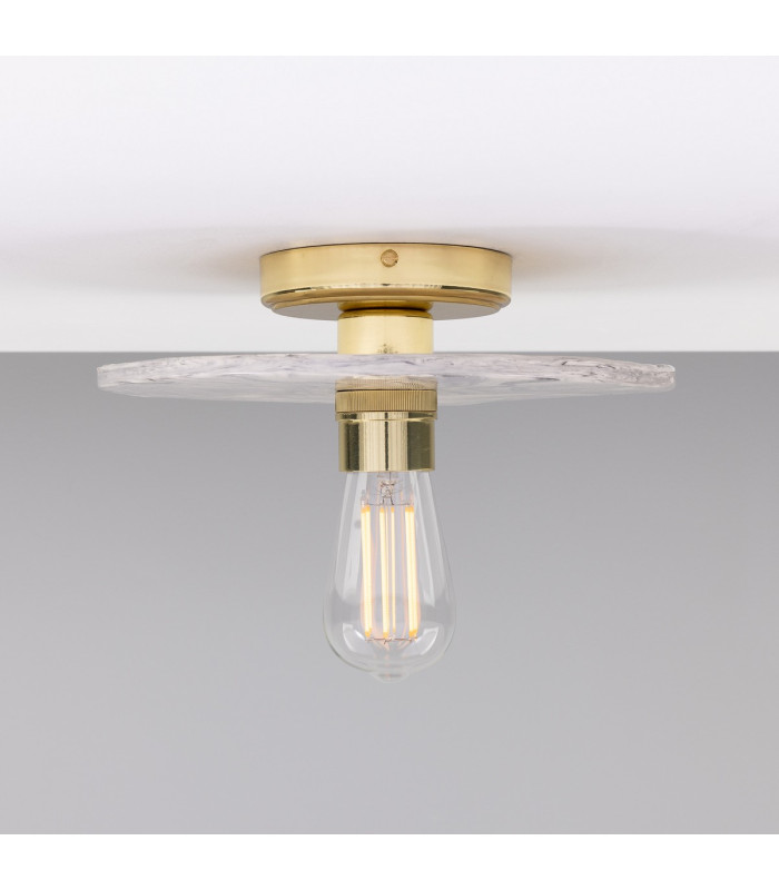 Bog Oak Ceiling Light Marbled Polished Brass-1