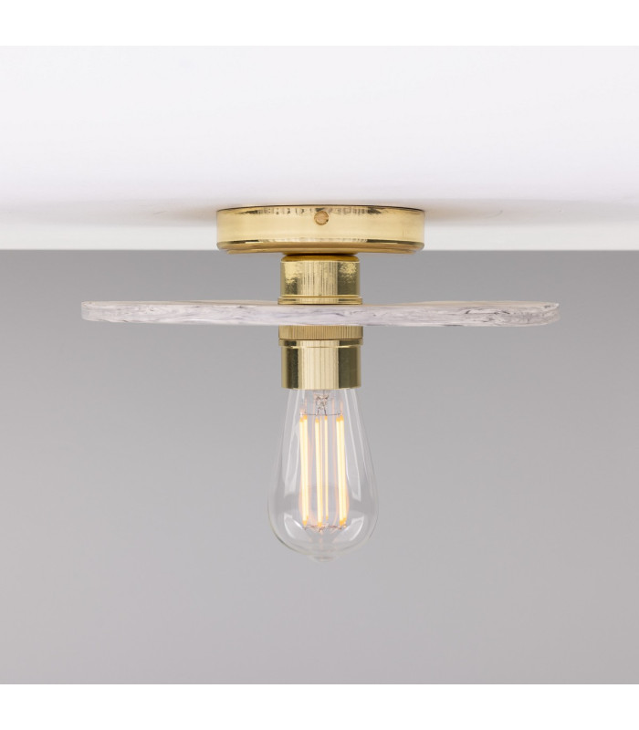 Bog Oak Ceiling Light Marbled Polished Brass-2