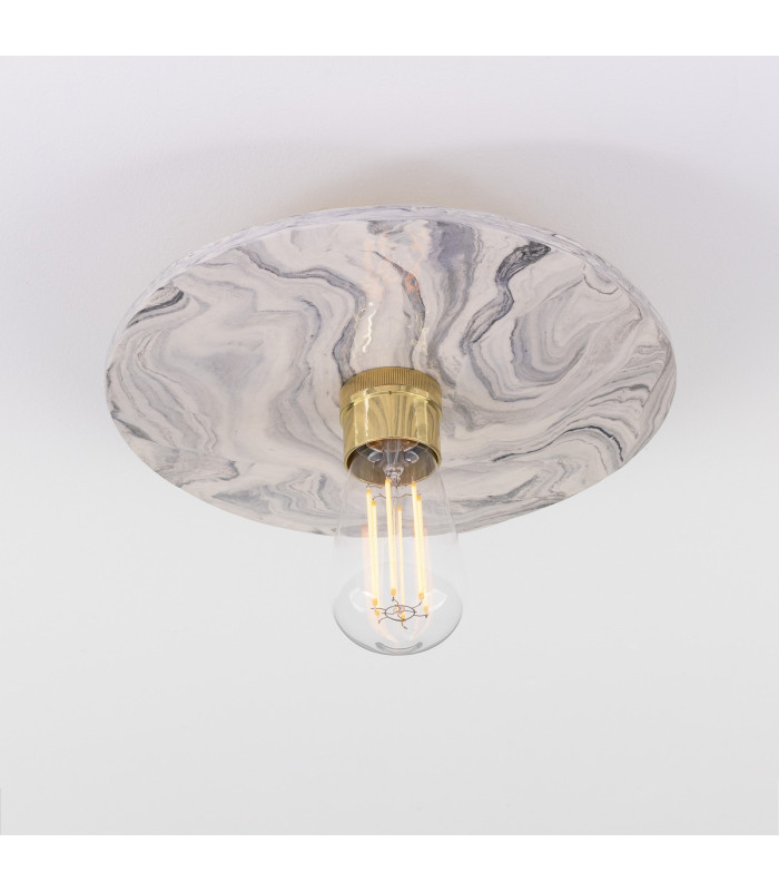 Bog Oak Ceiling Light Marbled Polished Brass-3