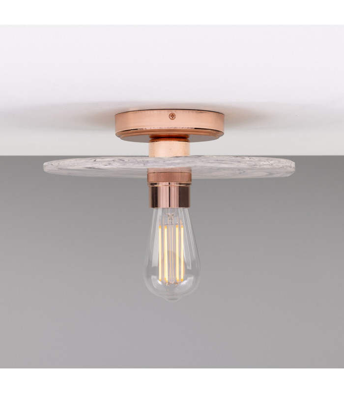 Bog Oak Ceiling Light Marbled Polished Copper-1